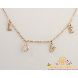 Золоте кольє "Love" 890423